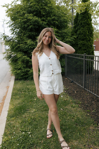 Topanga Linen Shorts, White by Z Supply *final sale