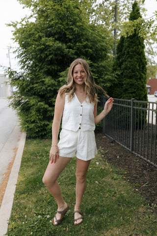 Topanga Linen Shorts, White by Z Supply *final sale