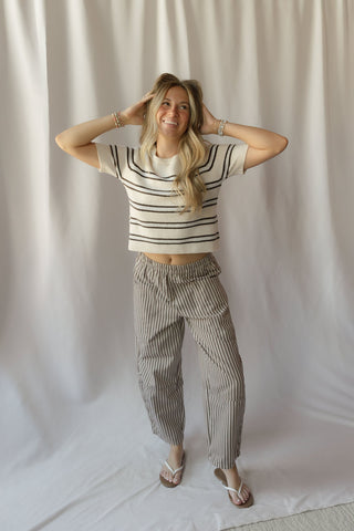 Z Supply Gatewood Stripe Sweater, Heather Oatmeal