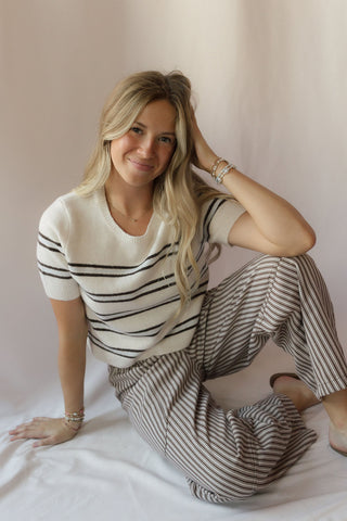 Z Supply Gatewood Stripe Sweater, Heather Oatmeal