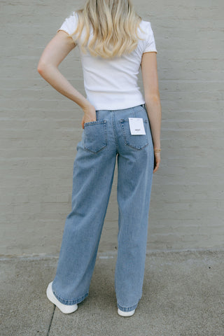 Pleated Drawstring Denim by Vervet *final sale