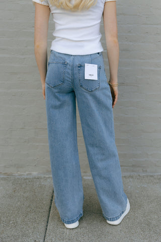 Pleated Drawstring Denim by Vervet *final sale
