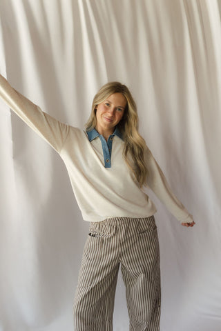 Crest Pullover, Tan Heather