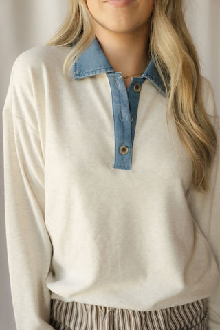 Crest Pullover, Tan Heather