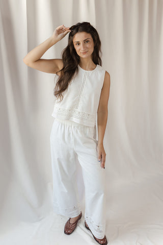 Z Supply Sloane Embroidered Top, White - The Red Thread Boutique