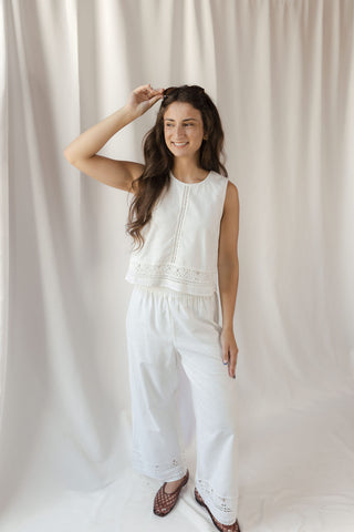 Z Supply Sloane Embroidered Top, White - The Red Thread Boutique