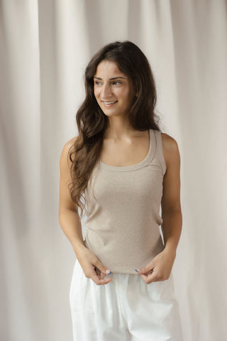 Z Supply Rowe Scoop Tank, Heather Ash - The Red Thread Boutique