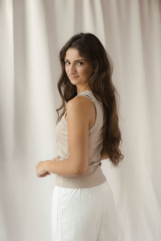 Z Supply Rowe Scoop Tank, Heather Ash - The Red Thread Boutique