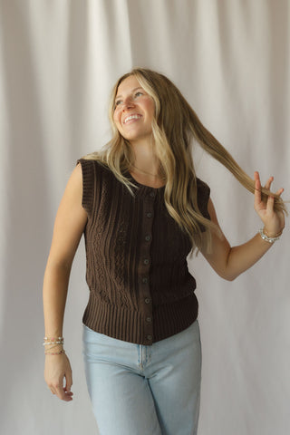 Z Supply Cabot Sweater Vest, Dark Chocolate
