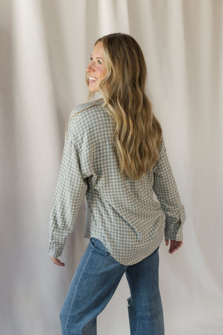 River Plaid Button Up, Emerald Cove