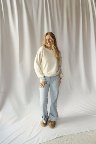 Z Supply Axel Grommet Sweatshirt, Sandstone
