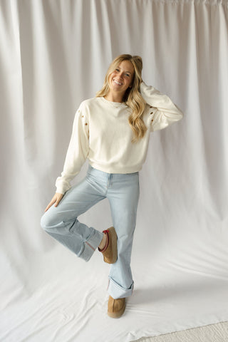 Z Supply Axel Grommet Sweatshirt, Sandstone
