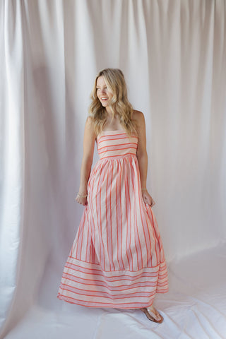 Kinzi Stripe Maxi Dress, Blush