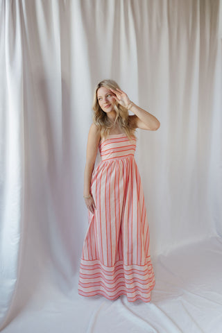 Kinzi Stripe Maxi Dress, Blush