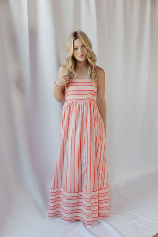 Kinzi Stripe Maxi Dress, Blush