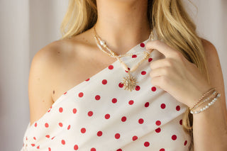 Bianca Polka Dot Top, Red/Ivory