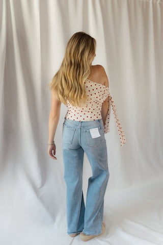 Bianca Polka Dot Top, Red/Ivory