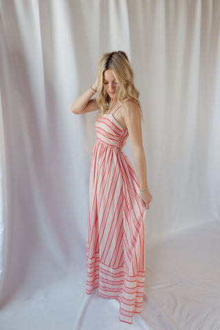 Kinzi Stripe Maxi Dress, Blush