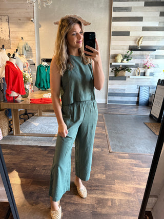 Z Supply Sloane Linen Top, Everglade