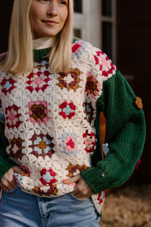 Crochet Sweater, Green