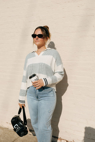 V Neck Stripe Sweater