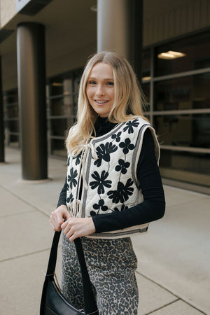 Embroidered Vest, Cream