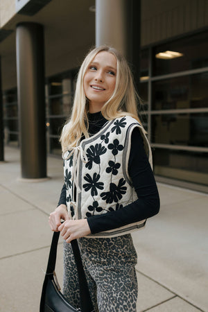 Embroidered Vest, Cream