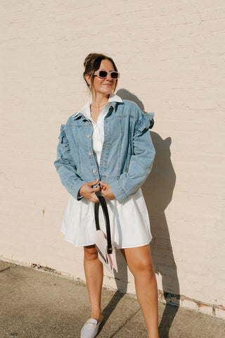 Ruffle Denim Jacket