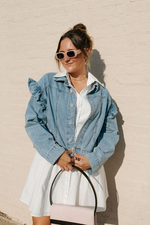 Ruffle Denim Jacket