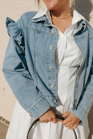 Ruffle Denim Jacket