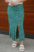 Floral Midi Skirt, Green