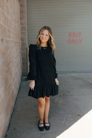 Smocked Black Dress *final sale*