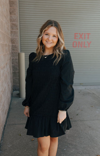 Smocked Black Dress *final sale*