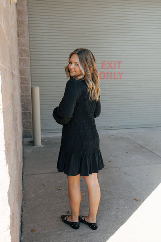 Smocked Black Dress *final sale*