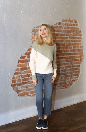 Asymmetrical Sweater, Sage