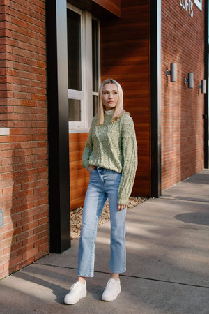 Sage Cableknit Sweater