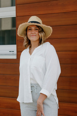 The Perfect Linen Top, White