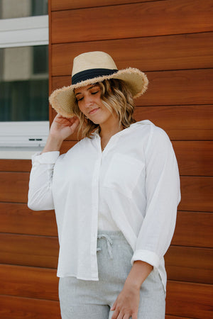 The Perfect Linen Top, White