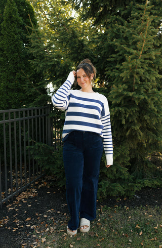 Navy Stripe Sweater *final sale