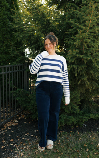 Navy Stripe Sweater *final sale