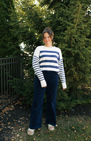 Navy Stripe Sweater *final sale