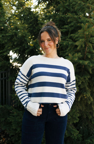 Navy Stripe Sweater *final sale