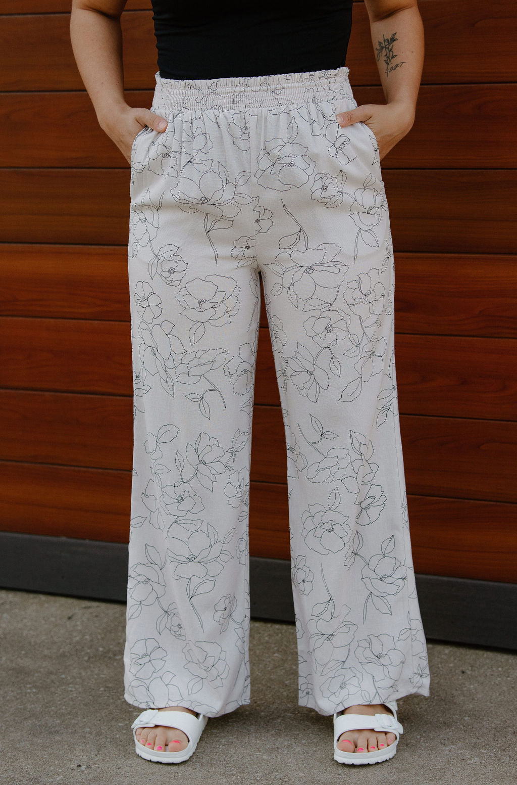 Floral Printed Linen Pants