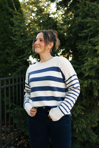 Navy Stripe Sweater *final sale