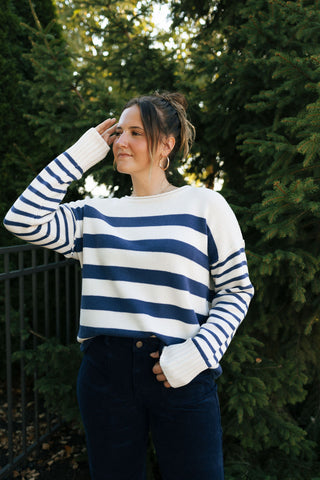 Navy Stripe Sweater *final sale