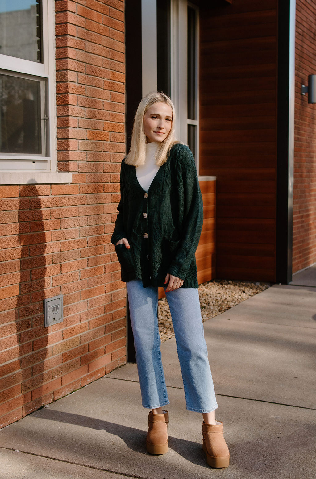 Red and green on sale cardigan