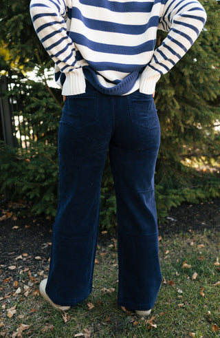 Cord Wide Leg Pants, Navy *final sale*