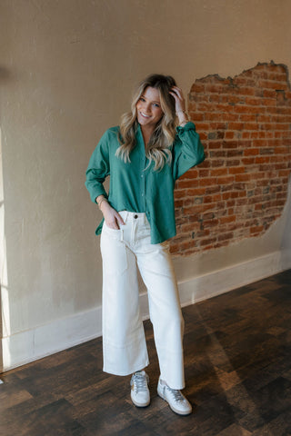 The Perfect Linen Top, Botanical Green by Z Supply