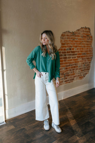 The Perfect Linen Top, Botanical Green by Z Supply