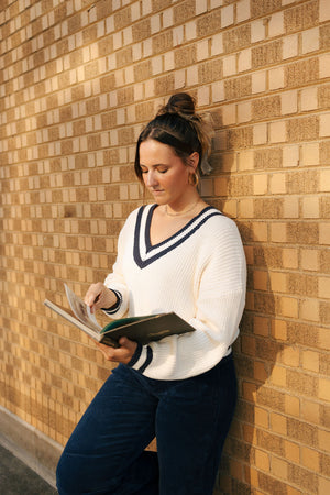 Varsity Sweater, Cream